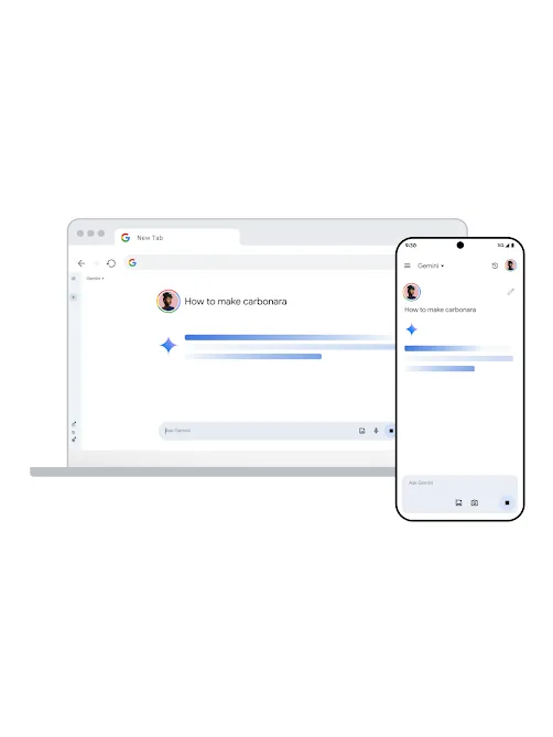 Gemini on desktop and mobile